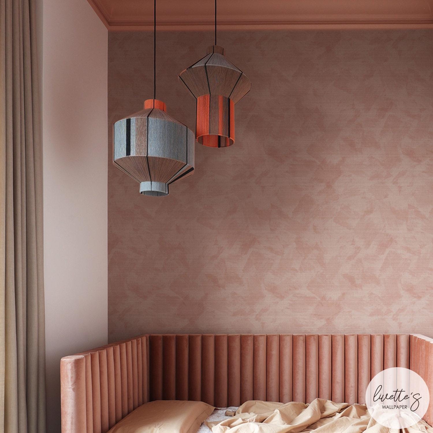 Pink grasscloth wallpaper - Etsy Österreich, image size:1500x1500
