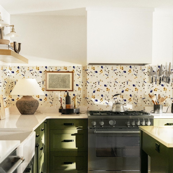 Wildflower Peel and Stick Backsplash - Farmhouse Kitchen Decor