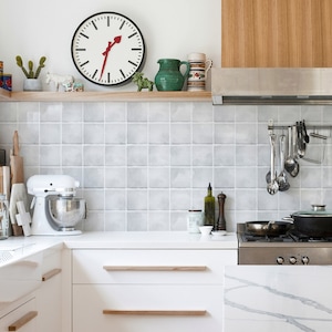 Gray Zellige Tile Sticker: Peel and Stick Backsplash, Moroccan Decor