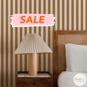 Striped Wallpaper Minimalist Boho Wallpaper Brown Wallpaper Brown Beige Wallpaper Bedroom Wallpaper Ideas Stripe Peel And Stick Wallpaper
