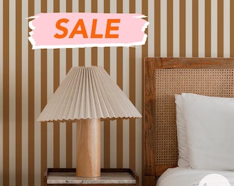 Striped Wallpaper Minimalist Boho Wallpaper Brown Wallpaper Brown Beige Wallpaper Bedroom Wallpaper Ideas Stripe Peel And Stick Wallpaper
