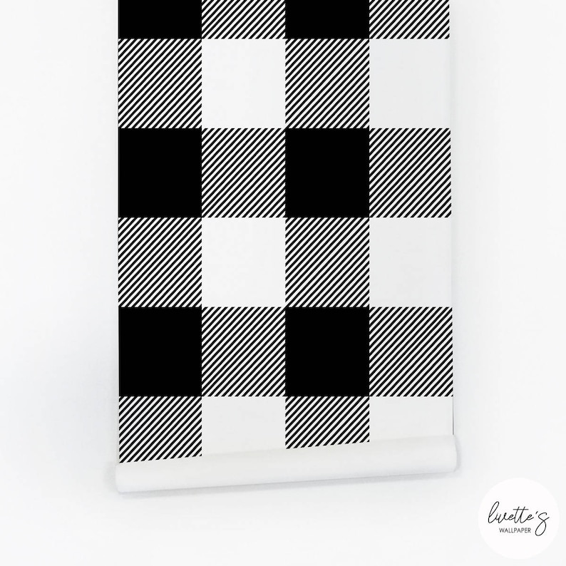 self adhesive wallpaper with black and white checkers