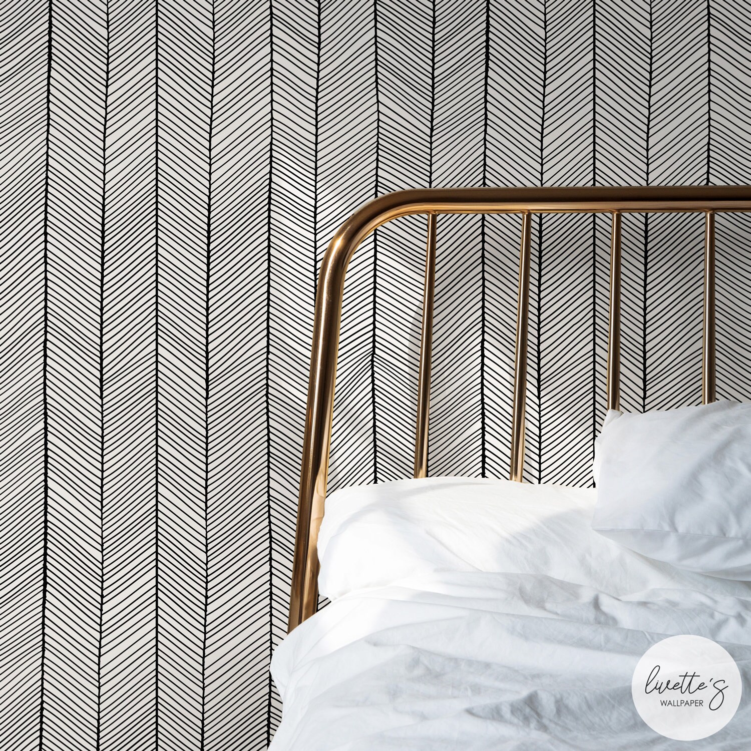 Black Herringbone Removable Wallpaper Geometric Self Adhesive Etsy Canada