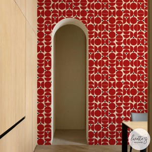 Red Wallpaper Geometric Wallpaper Removable Wall Art Kitchen Wallpaper Red Geometric Wall Paper Retro Wallpaper Red And Black Wallpaper