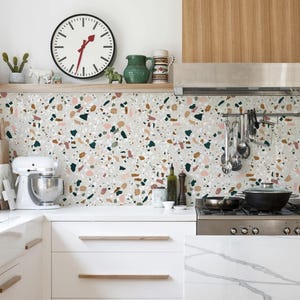 Peel And Stick Kitchen Backsplash Ideas For Bathroom Backsplash Vinyl Free Kitchen Colorful Backsplash Terrazzo Pattern Kitchen Backsplash