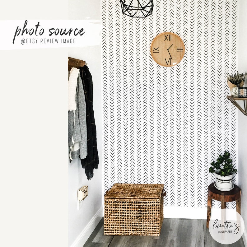 Scandinavian style removable wallpaper in black and white