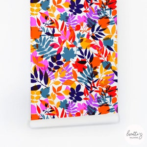 Livettes Peel And Stick Wallpaper Colorful Flower Wallpaper Custom Made Temporary Wall Paper Rainbow Color Accent Wallpaper For Walls