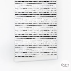 Black And White Striped Wallpaper Boho Peel And Stick Wallpaper Removable Living Room With Accent Wall