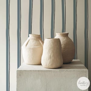 Striped Wallpaper Retro Wallpaper Blue Vintage Stripe Wallpaper Blue Wallpaper Black And Blue Wallpaper Peel And Stick Stripe Wallpaper