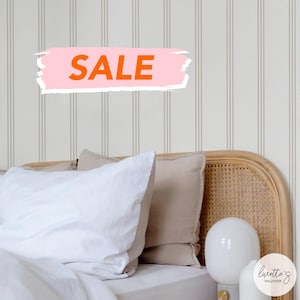 Neutral Minimal Stripes Removable Wallpaper / Self Adhesive or Traditional Wallpaper