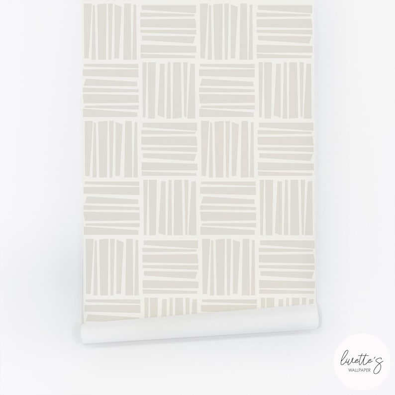 Buy Striped Wallpaper Cream Color Wallpaper Living Room Accent Wall