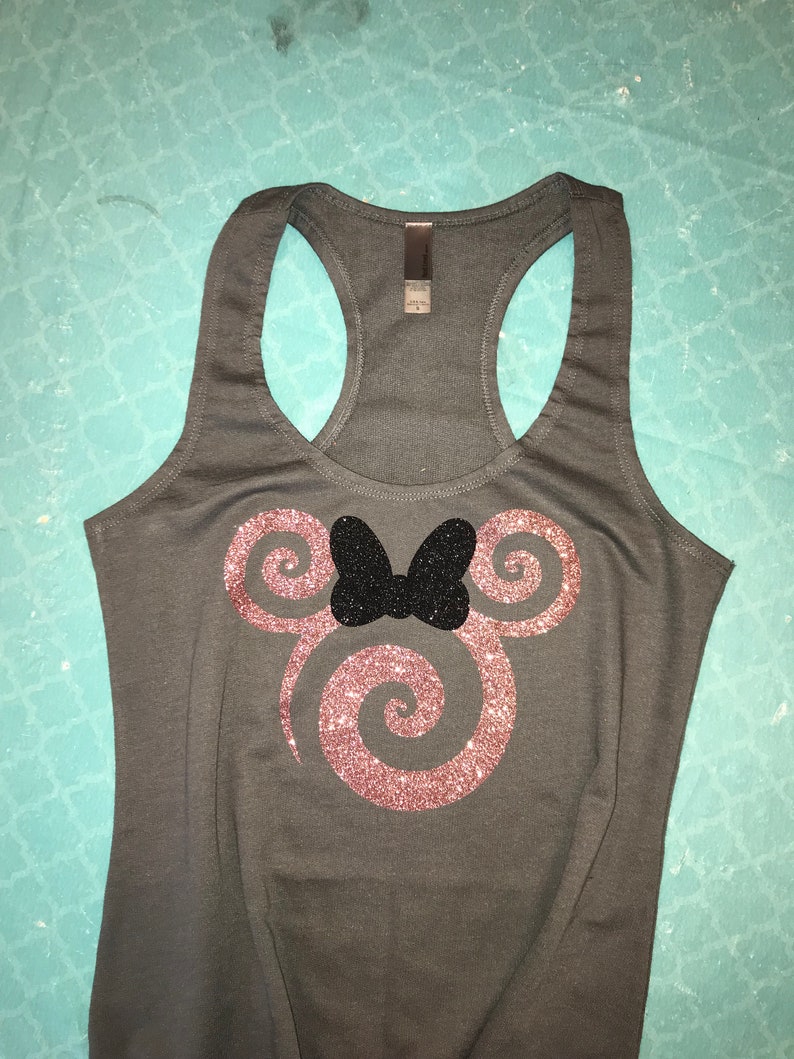 Disney Tank Top. Disney Family Shirts Mickey Rose Gold Sparkle Etsy