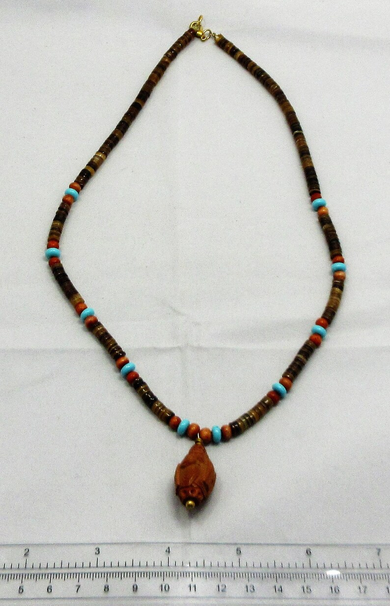 Monk Bead Necklace Antique Carved Monk Bead Buddhist Etsy