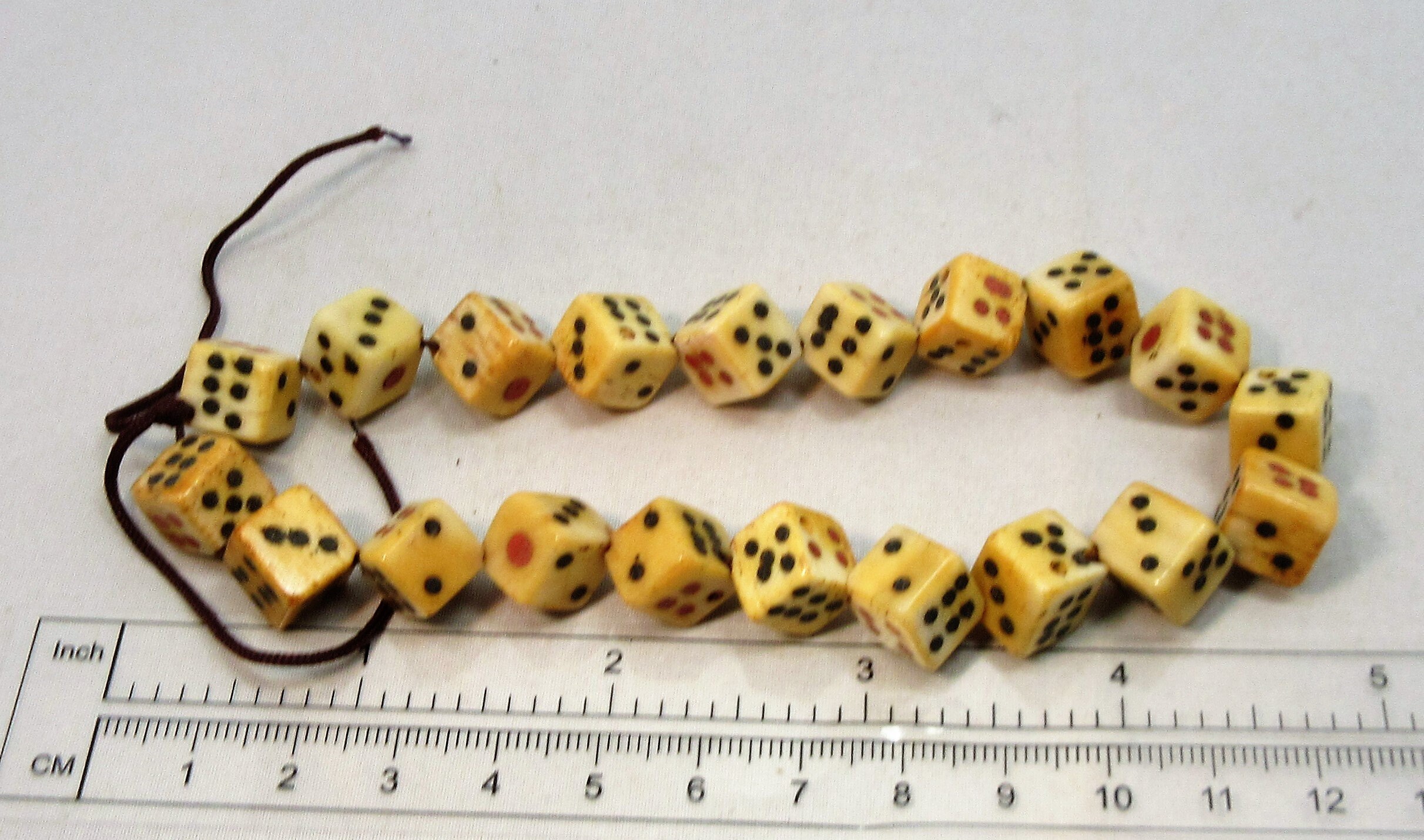 Bone Dice 20 Bead Strand Lucky Beads Vintage Beads Lucky Etsy