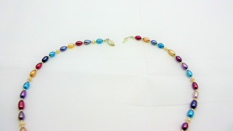 Feminine Wisdom Multicolored Pearl Necklace Earring Set Freshwater Pearls Native American Made #N7 Sterling Silver June Birthstone