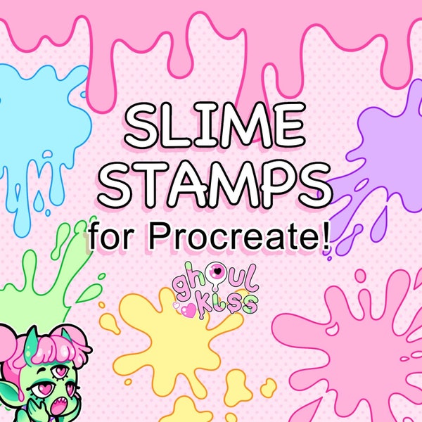 Slime Stamps - Brushset for Procreate! 12 stamps, 3 brushes, kawaii, aesthetic,