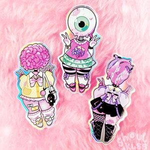 OBJECT HEADS sticker set - - - holographic, sparkly, glitter, vinyl sticker set, kawaii