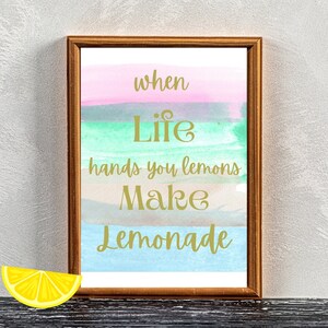 If Life Hands you Lemons Make Lemonade/Printable Art Quotes/Digital Wall Quotes Art
