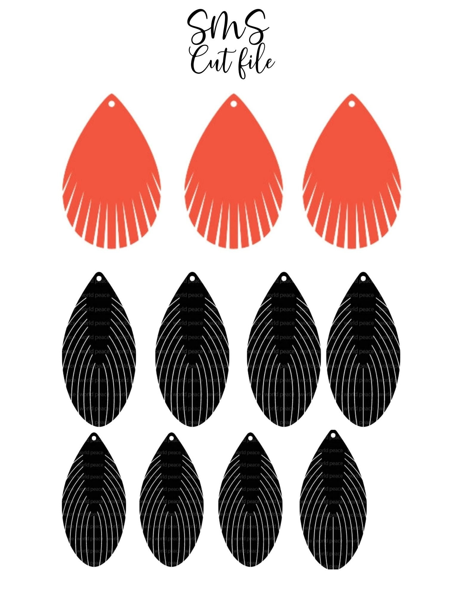 SVG file, fringe earring template, stencil, cutting file for earrings, SVG Instant Download File, Silhouette, Circuit