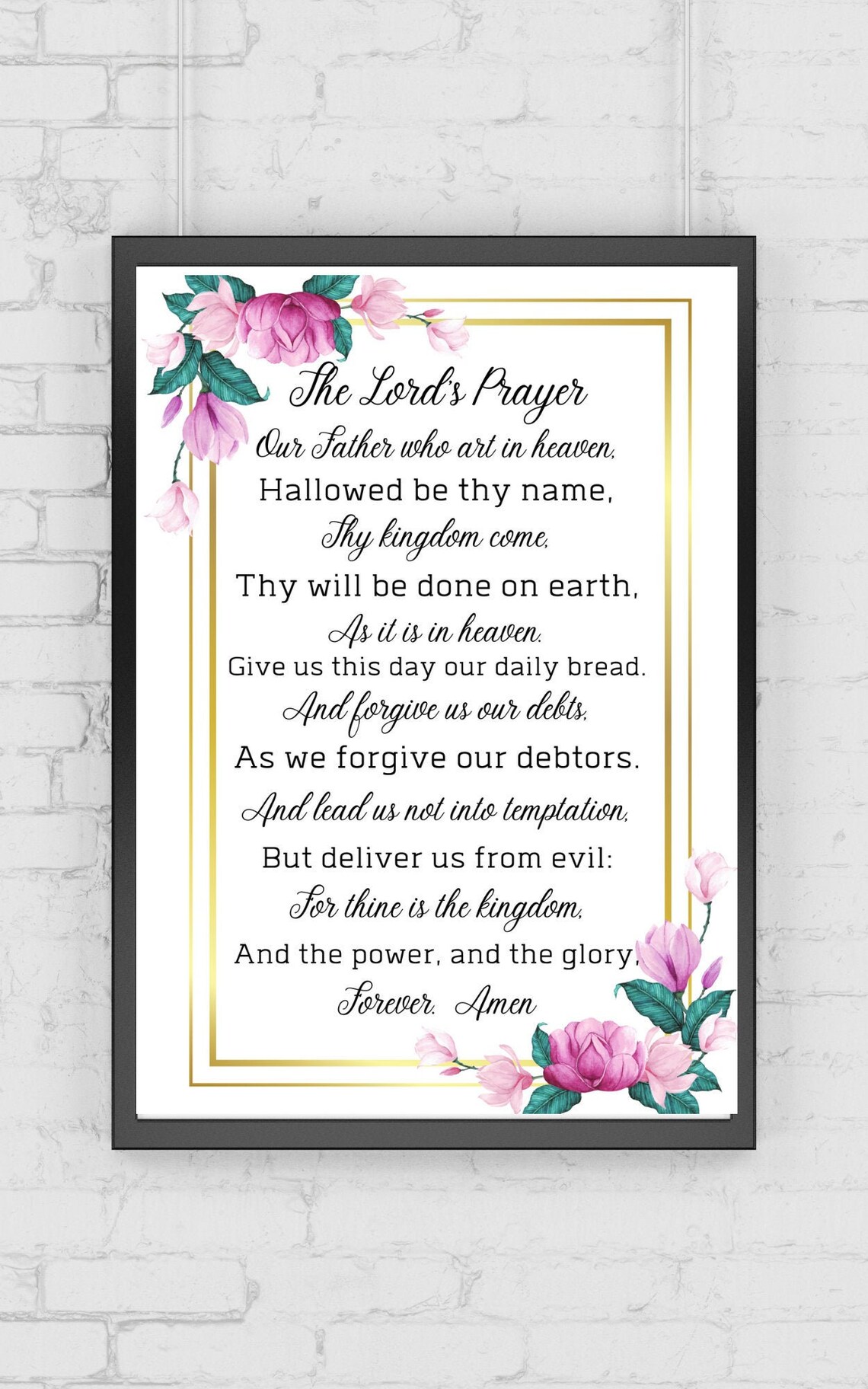 The Lord's Prayer Printable Digital Art Download/large to Small Prints ...
