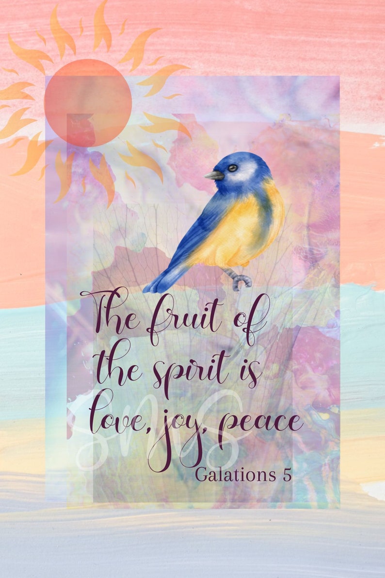 Bluebird With Scripture Bluebird Galatians Bible Verse Print: Christian Scripture Art (digital ...