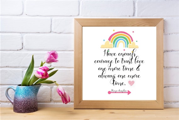 Printable Maya Angelou Quote Digital Wall Art Download | Etsy