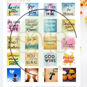 1.5x1.5 inch inspirational bible verse collage sheet/PRINTABLE square glass images, pendants, jewelry art