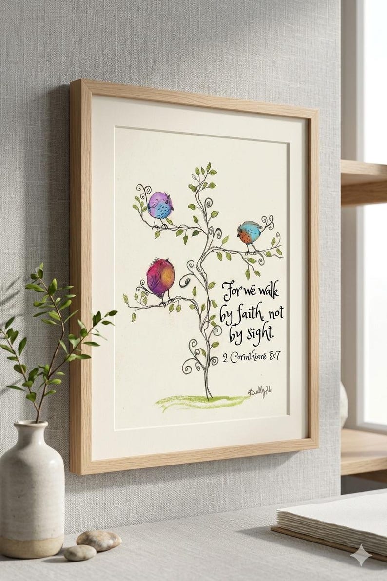 Whimsy Watercolor Birds Scripture Bible Art, Png File - Etsy