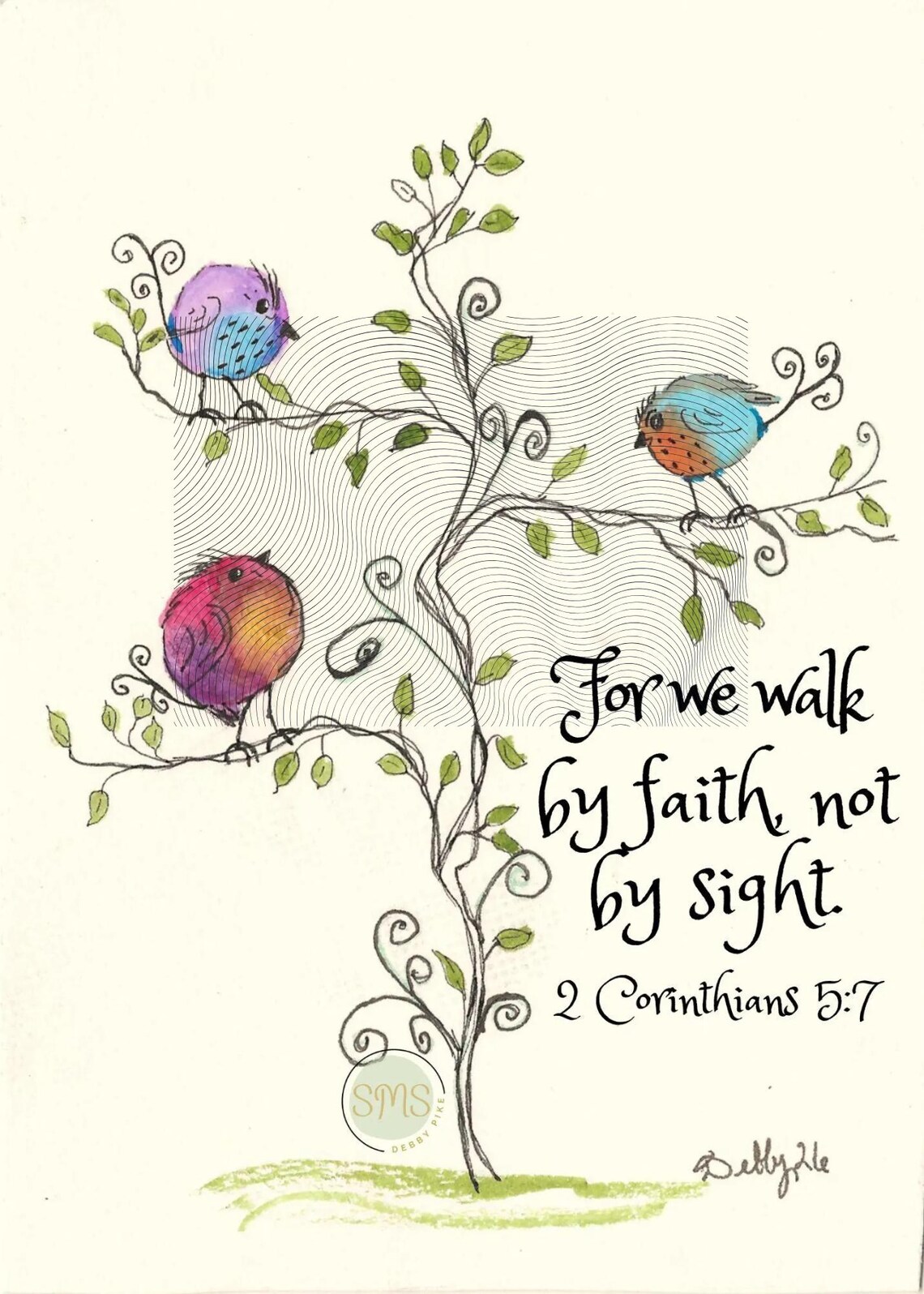 Whimsy Watercolor Birds Scripture Bible Art, Png File - Etsy