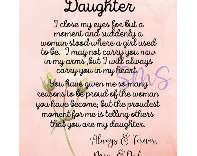 Daughters Letter, Digital Prints for Daughters, Instant Downloads, - Etsy