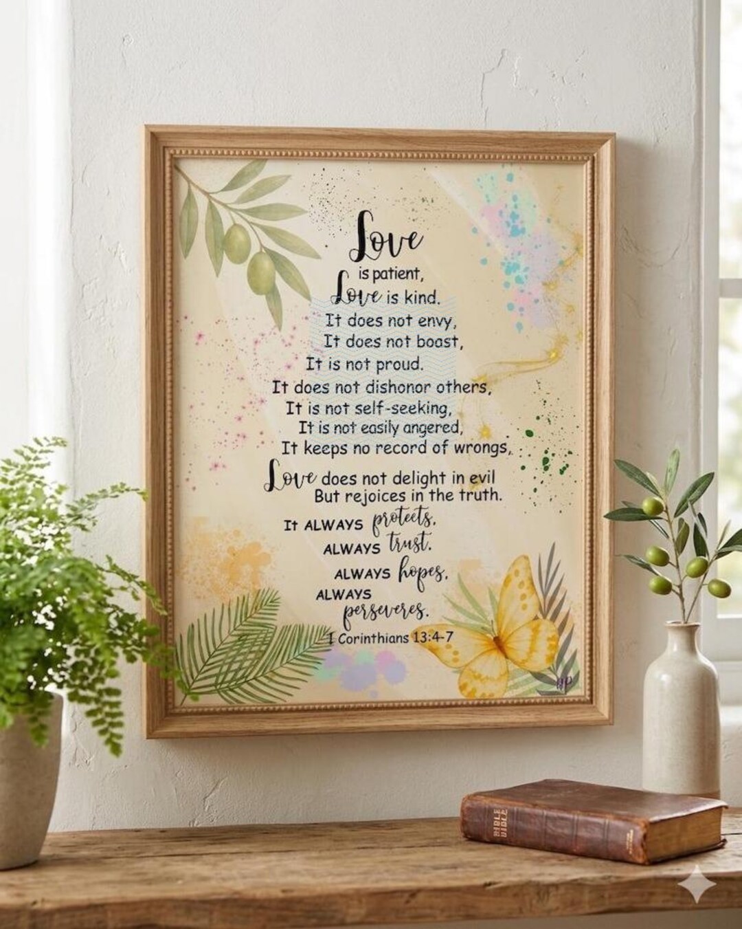 Love is Patient Kind Bible Verse Art Print (digital Download) - Etsy