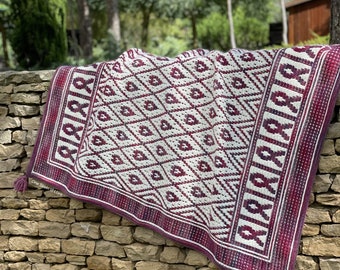 Manta Esperanza, Patrón Manta de Ganchillo, patrón de manta, manta de crochet mosaico, patrón de crochet, tutorial de mosaico de crochet, crochet pdf