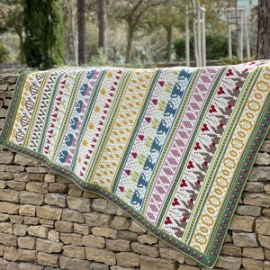 Hello Spring Blanket Pattern, Crochet Blanket Pattern, blanket pattern, mosaic crochet blanket, crochet pattern, mosaic crochet, crochet pdf image 3