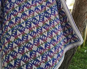 Lovely Kay Blanket Pattern, Crochet Blanket Pattern, blanket pattern, mosaic crochet blanket, crochet pattern, mosaic crochet, crochet pdf