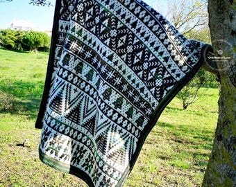 Winter's Love Blanket, Crochet Blanket Pattern, blanket pattern, mosaic crochet blanket, crochet pattern, mosaic crochet, crochet pdf
