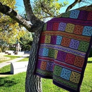 Moroccan Jewels Blanket, Crochet Blanket Pattern, blanket pattern, mosaic crochet blanket, crochet pattern, crochet pdf, mosaic crochet pdf
