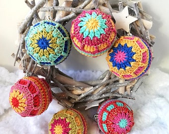 Crochet Pattern. Crochet Christmas Baubles Pattern. PDF pattern. Crochet Baubles Pattern. Christmas Decorations