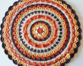 Patrón de ganchillo. Patrón de mandala de ganchillo. Patrón de mandala. Patrón Tapete.Mandala De Ganchillo.Descarga Instantánea PDF Patrón De Ganchillo.Foto Tutorial