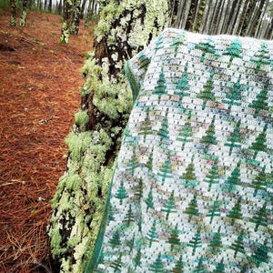 Misty Forest Blanket, Crochet Blanket Pattern, blanket pattern, mosaic crochet blanket, crochet pattern, mosaic crochet, crochet pdf
