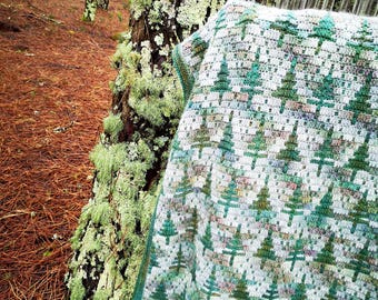 Misty Forest Blanket, Crochet Blanket Pattern, blanket pattern, mosaic crochet blanket, crochet pattern, mosaic crochet, crochet pdf