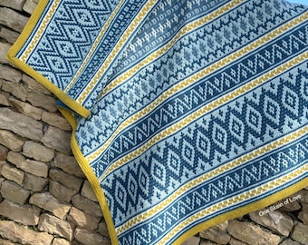 Geometrics Blanket, Crochet Blanket Pattern, blanket pattern, mosaic crochet blanket, crochet pattern, mosaic crochet pdf