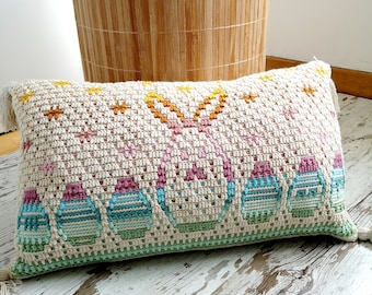 Sweeter than a Peep pattern, Cushion Panel Pattern, cushion pattern, crochet pattern, mosaic crochet pattern, crochet pdf, mosaic pattern