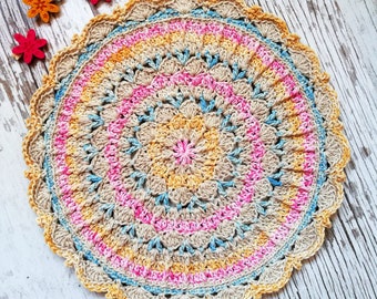 Modèle au crochet. Motif de mandala au crochet. Motif Mandala. Napperon Pattern.Crochet Mandala.Téléchargement instantané PDF Crochet Pattern.Photo Tutorial