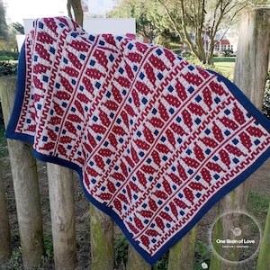 Playful Leaves Blanket Pattern, Crochet Blanket Pattern, blanket pattern, mosaic crochet blanket pattern, crochet pattern, mosaic crochet
