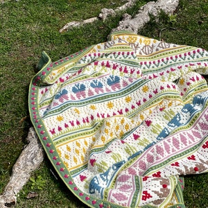 Hello Spring Blanket Pattern, Crochet Blanket Pattern, blanket pattern, mosaic crochet blanket, crochet pattern, mosaic crochet, crochet pdf image 4