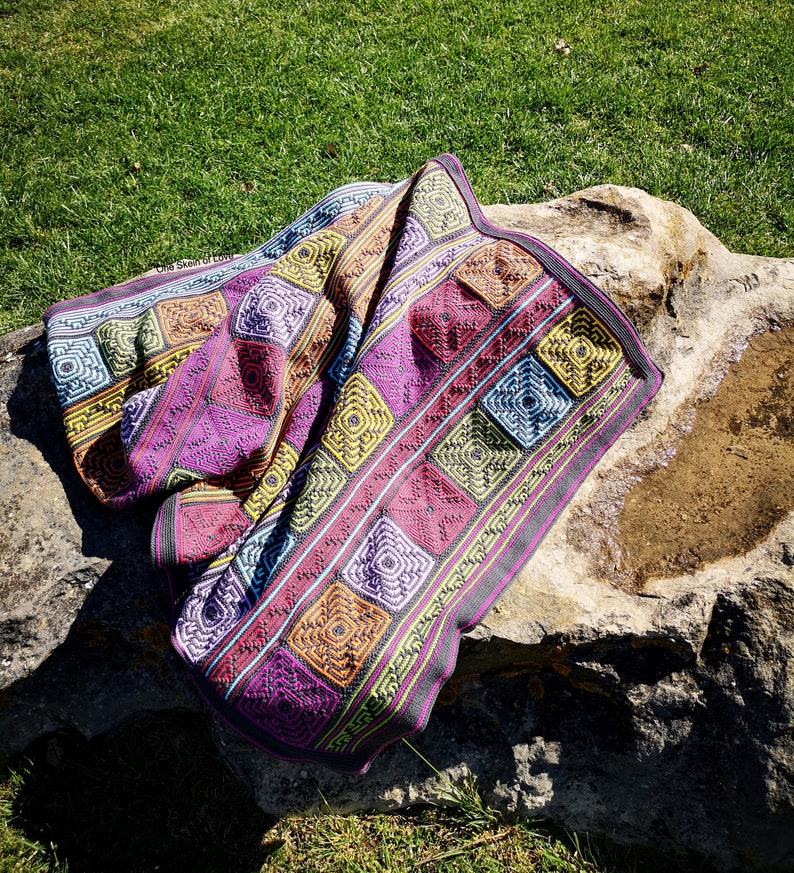 Moroccan Jewels Blanket Crochet Blanket Pattern Blanket Etsy