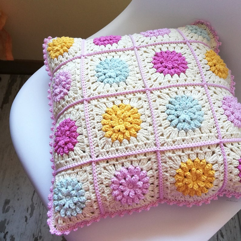 Dahlias in Bloom Cushion Pattern Crochet Cushion Pattern Etsy