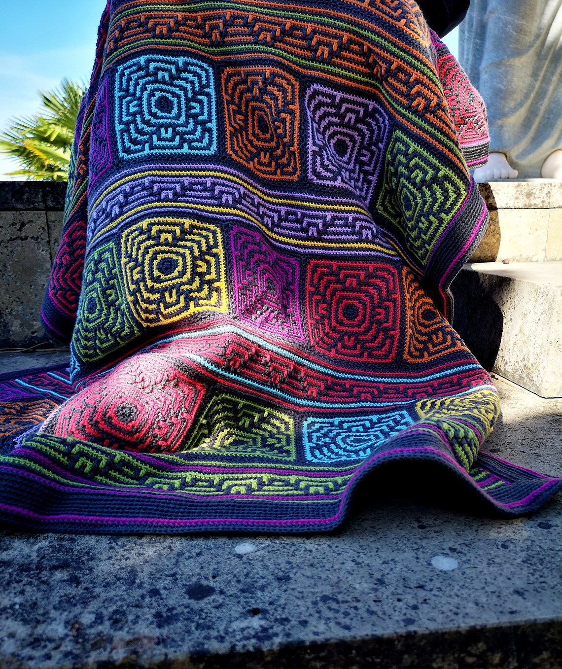 Moroccan Jewels Blanket Crochet Blanket Pattern Blanket Etsy