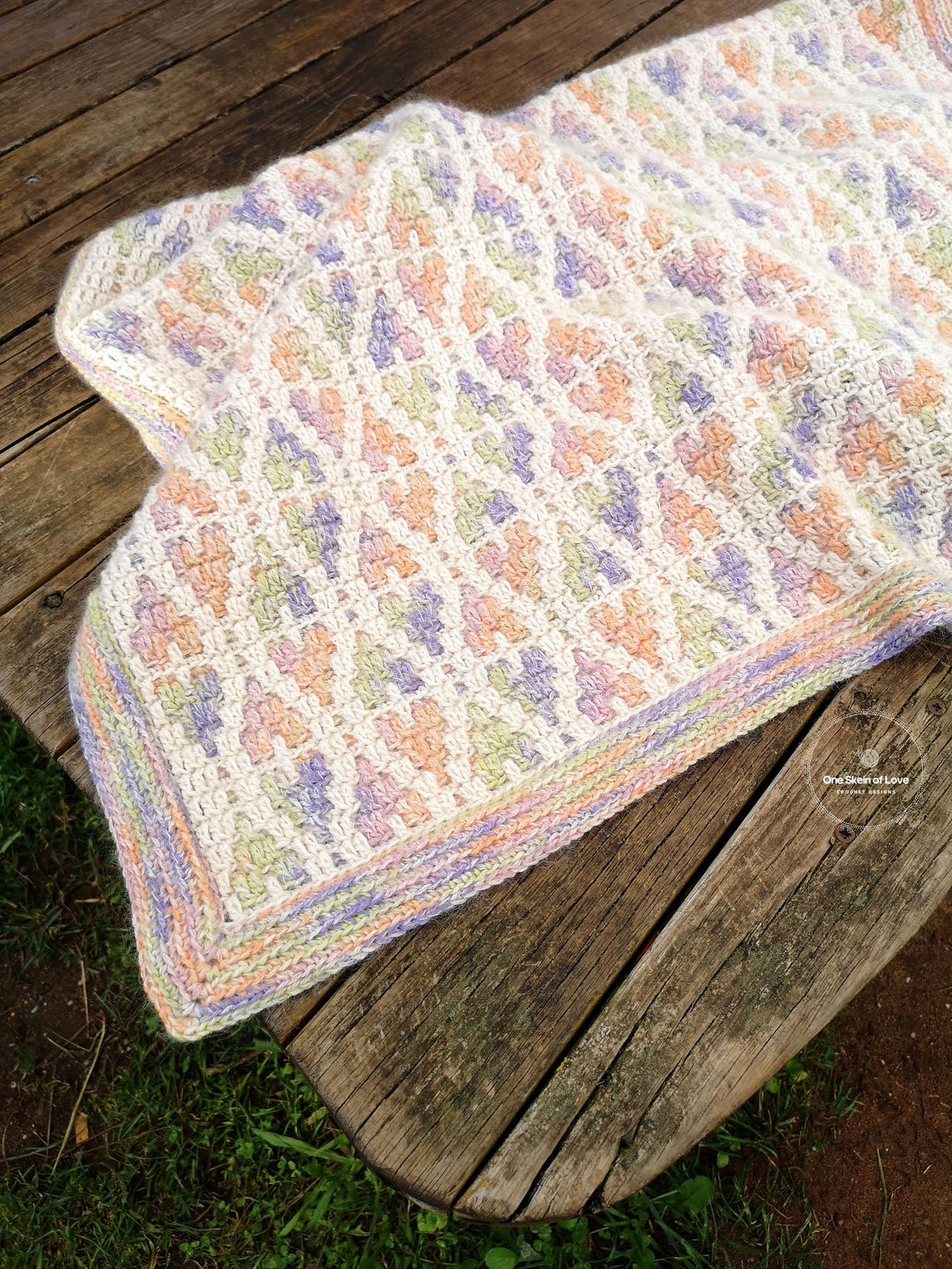 Sugar Rush Blanket, Crochet Blanket Pattern, Blanket Pattern, Mosaic ...