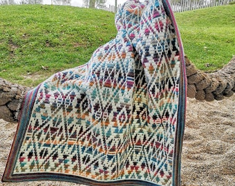 Tribalista Blanket Pattern, Crochet Blanket Pattern, blanket pattern, mosaic crochet blanket, crochet pattern, mosaic crochet, crochet pdf